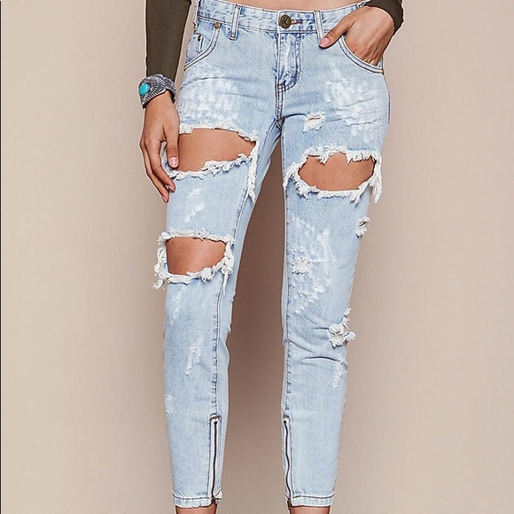 One Teaspoon Denim - ONE TEASPOON  TRASHED FREE BIRDS on sale next hour